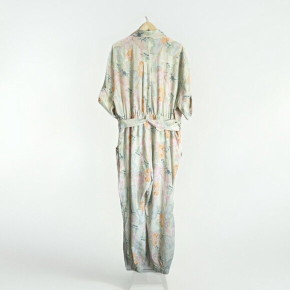 L'Atiste Floral Utility Jogger Jumpsuit Sz 2X Roll Tab Sleeve Cottagecore Casual - Picture 12 of 13